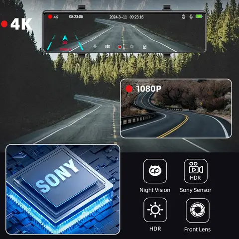 10 best sales rearview mirror dual channel recorder - №6