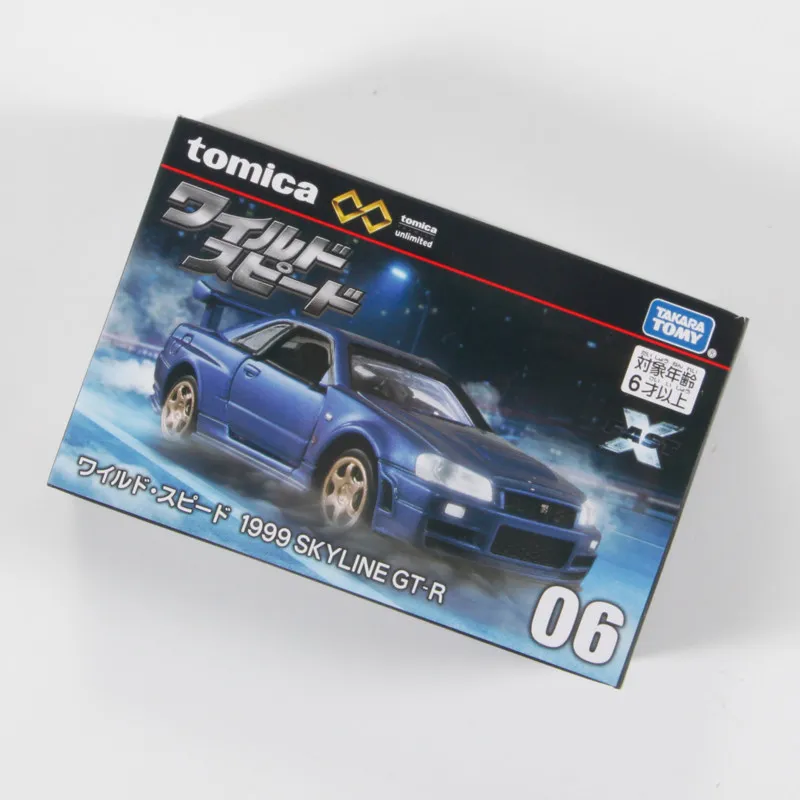 TAKARA TOMY Tomica Premium Unlimited 06 Nissan Skyline GT-R R34 Fast & Furious 1/64 Alloy Diecast Vehicle Open Doors Mini Collec
