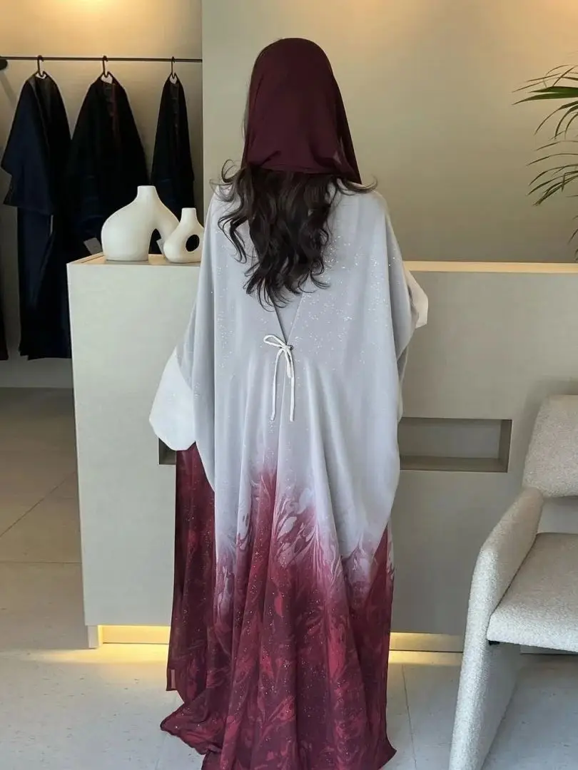 

Ramadan Red Kimono Open Abaya Damen Dubai Luxury Islam Muslim Summer Women Kebaya Kaftan Robe Femme Musulmane Caftan Moroccan