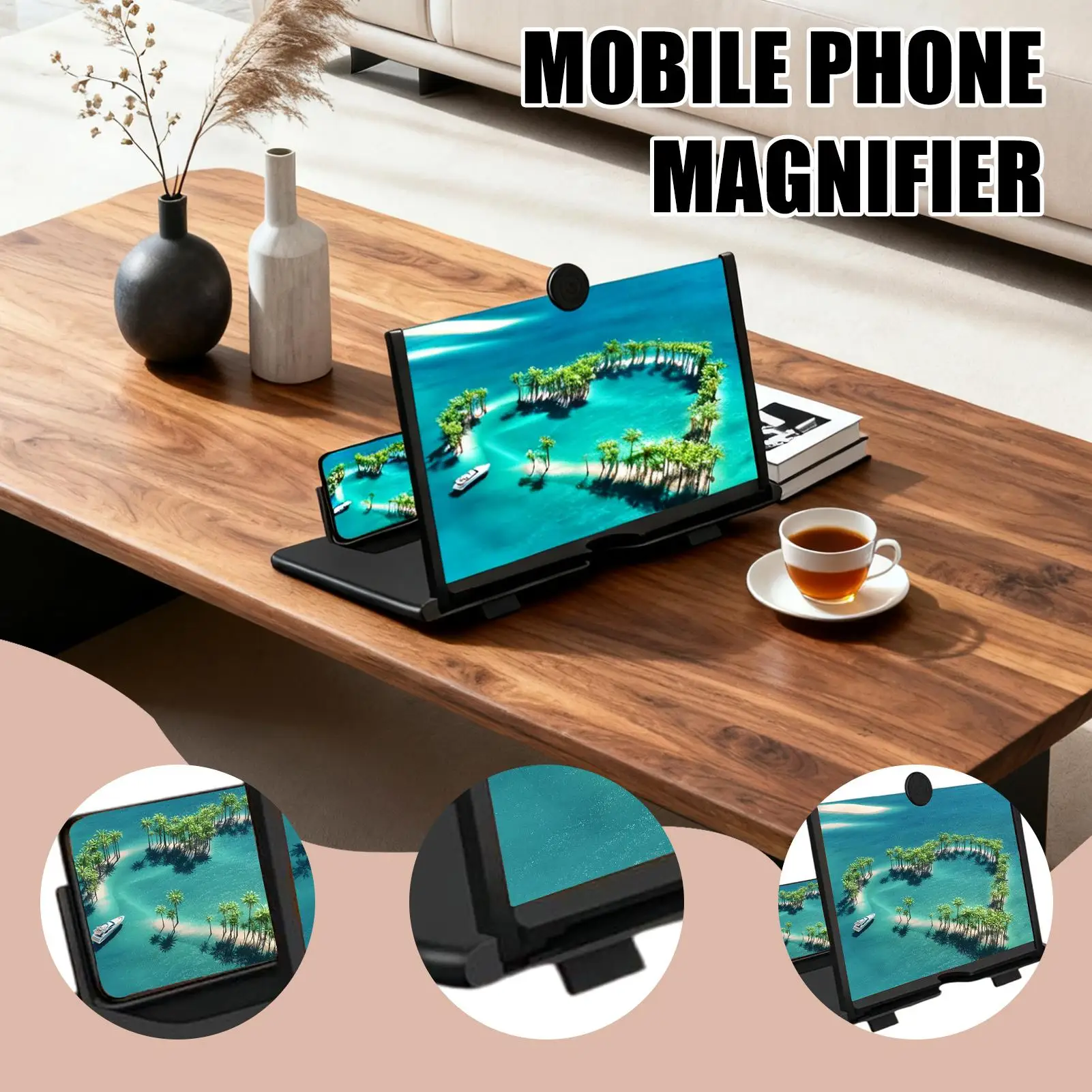 10 Inch HD Phone Screen Magnifier Portable Foldable Movie Video Amplifier for Smartphones, Mini Personal Cinema Enlarger