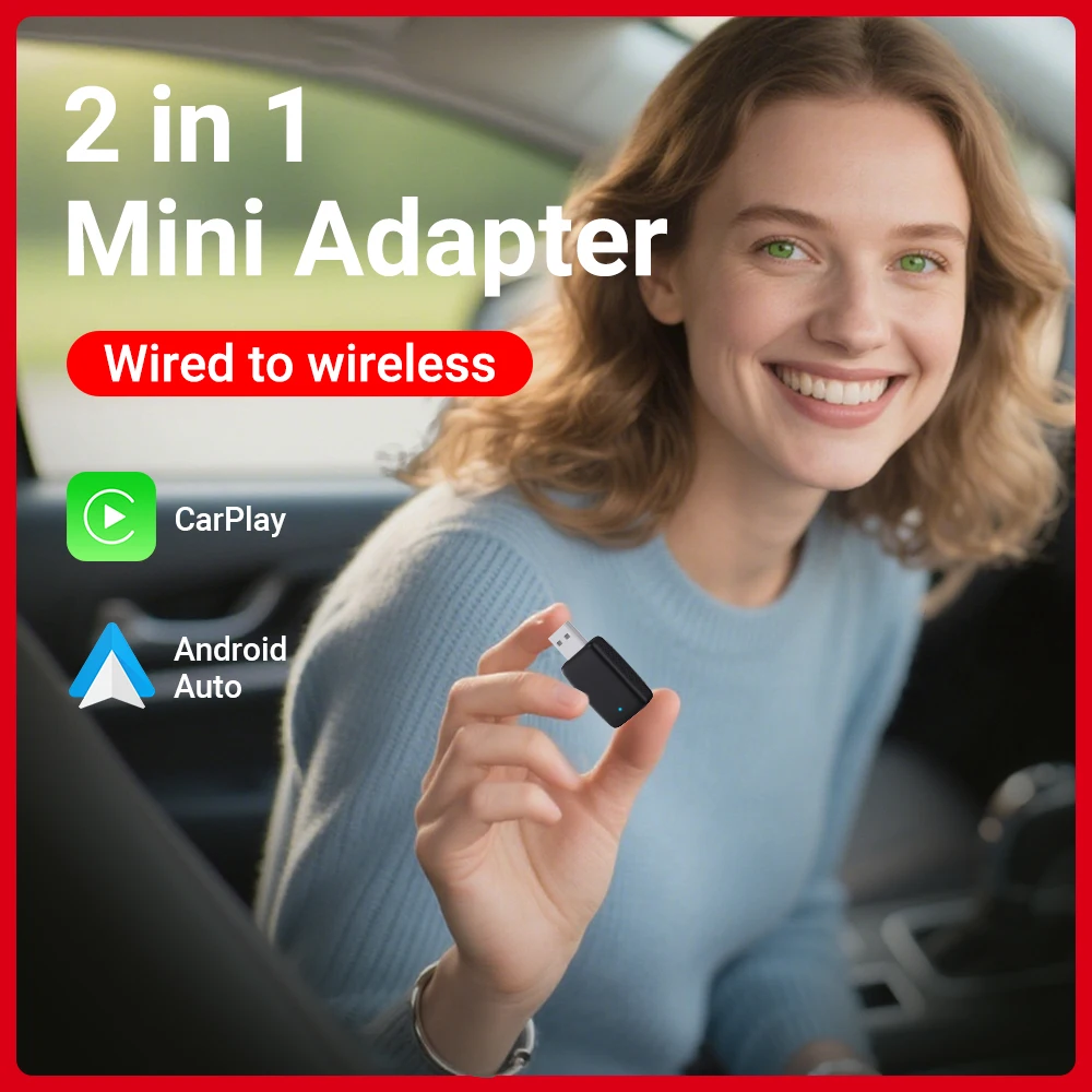 

Мини-адаптер XUDA Ultra 2 в 1, проводной к беспроводному CarPlay и Android Auto для 99% оригинальных автомобилей, 2,4 ~ 5,0 ГГц, стильный и портативный