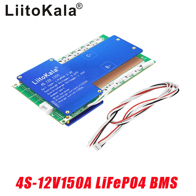 4S LiitoKala 12V 100A/150A/200A BMS LiFePo4 akumulator litowo-żelazowo-fosforanowy płyta obwód ochronny ze zrównoważonym ładowaniem