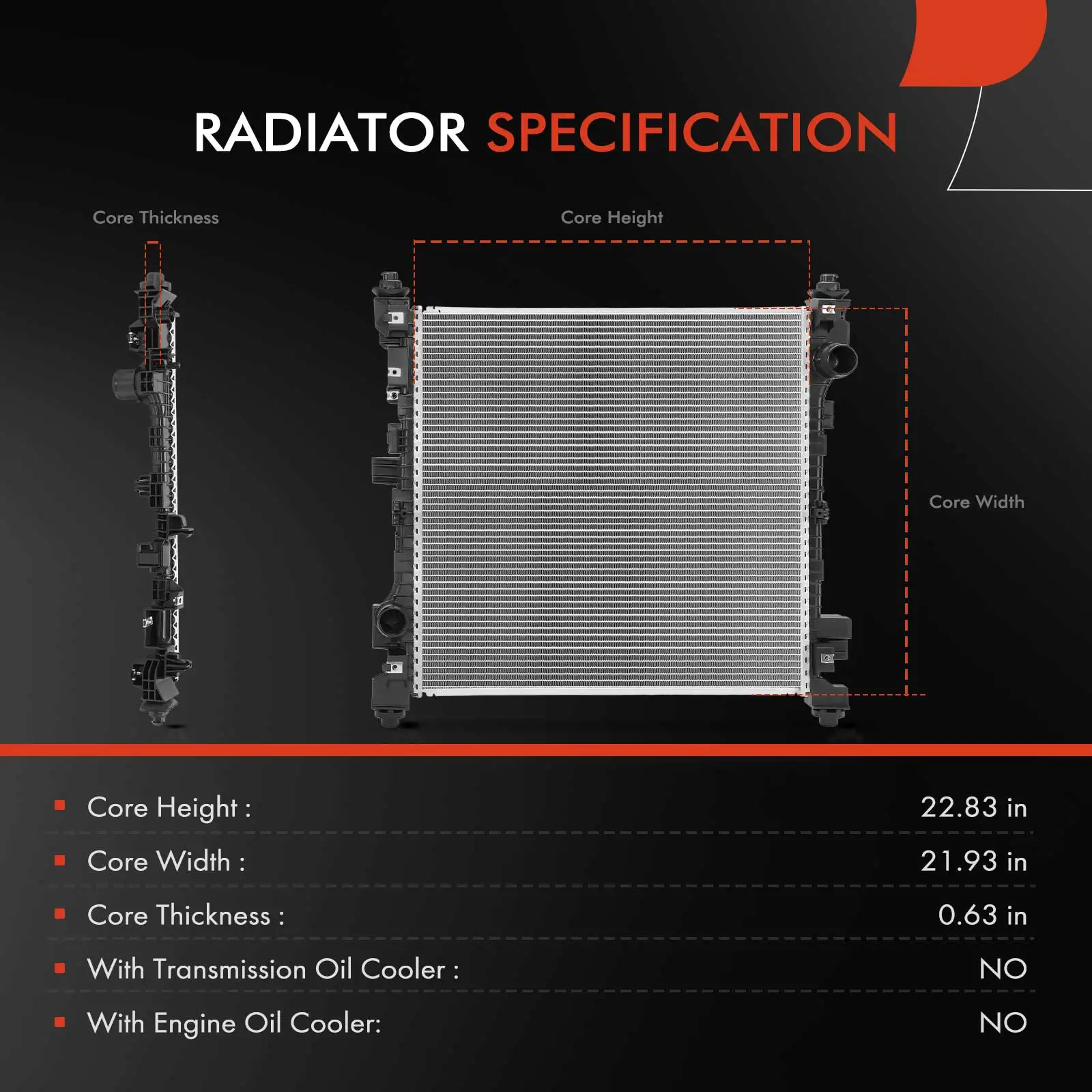 A-Premium Radiator with Start Stop for Jeep Grand Cherokee 2022-2024