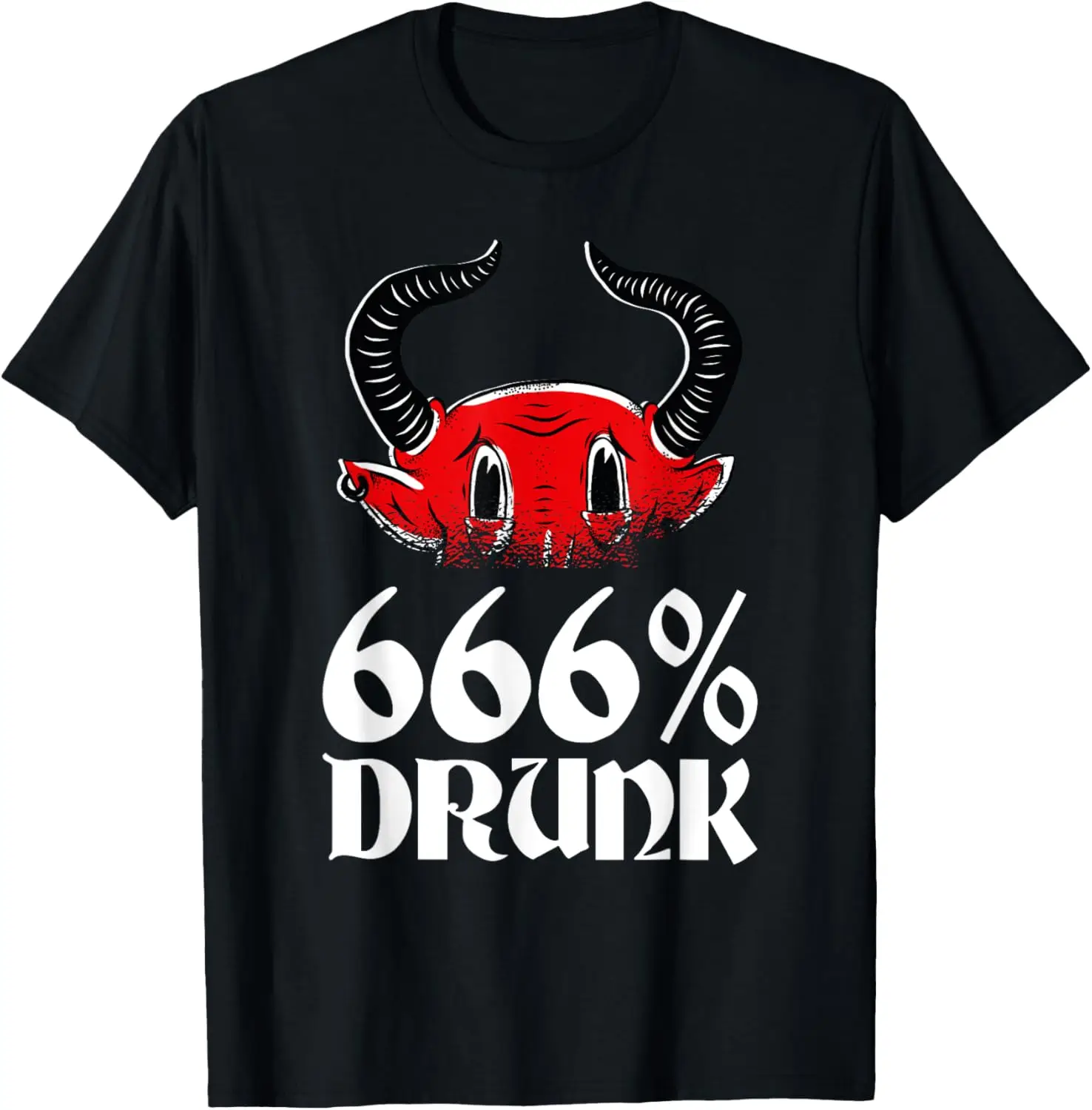 666% Drunk Satanism Goth And Death Metal Concert T-Shirt