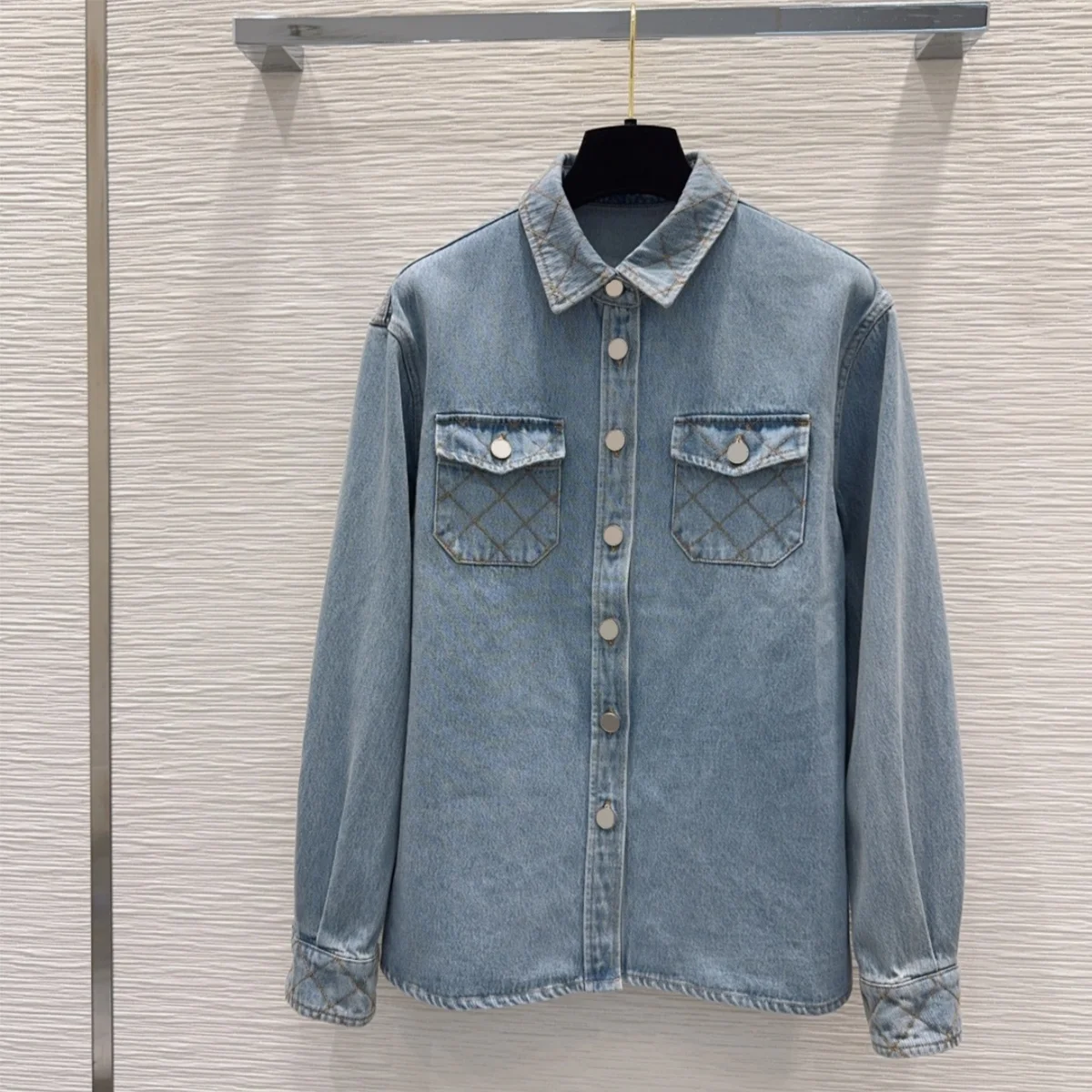 2026 high-quality women's lapel long sleeved double pocket loose casual jacket--2691150