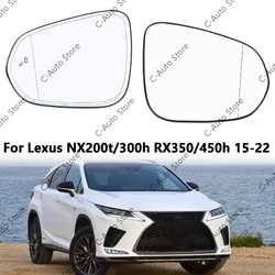 Car Wide Angle Replacement Heated Blind Spot Warning Wing Rear Mirror Glass For LEXUS RX NX NX200t RX350 NX300h RX450h 2015-2022