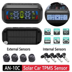 AN-10C TPMS Tyre Pressure Monitoring System Solar LCD Digital Display Car Tire Pressure Monitoring Auto Security Alarm Systems