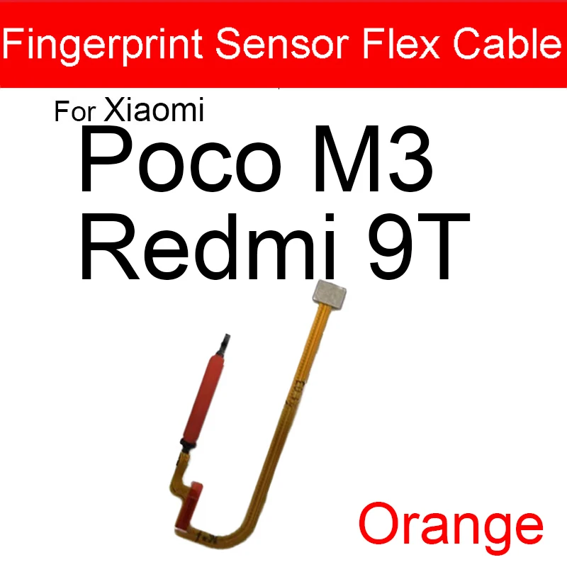 Fingerprint Home Sensor Flex Cable For Xiaomi Poco M3 M2010J19CG M2010J19CI For Redmi 9T Touch Connect Fingerprint Power Button