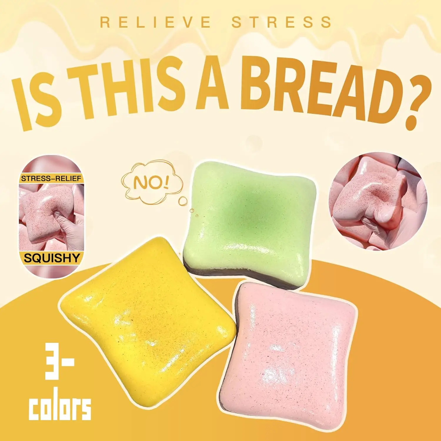 

Реалистичная игрушка-антистресс «Кремовый тост» с медленным восстановлением формы, ультрамягкая, с эффектом влажной кожи, разноцветная, для снятия стресса и успокоения