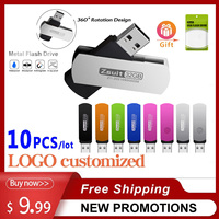 Zsuit 10PCS USB 2.0 High Speed Pen Drives 128GB Flash Memory Stick for Computer USB Metal Mini PenDrive 32GB Free Logo U Disk