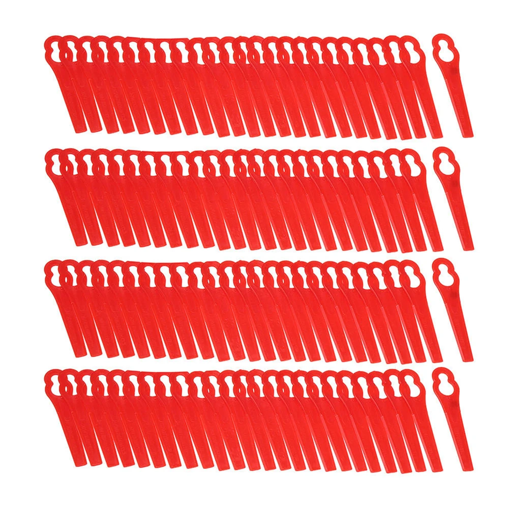 

100 Pcs Plastic Mower Blades Replacement L83 Grass Cutting Blade Grass Trimming Machine Blade Garden Power Tool Accessories