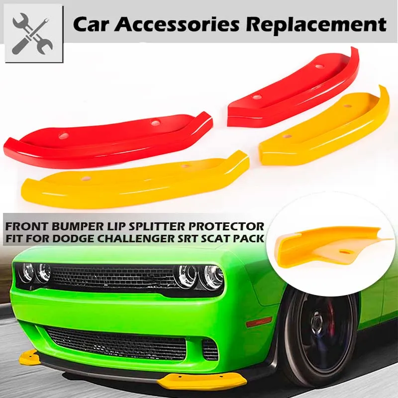 Rhyming Front Bumper Lip Shovel Protector Strip Diffuser Spoiler Splitter Guard Fit For Dodge Challenger SRT Scat Pack 2015-2022