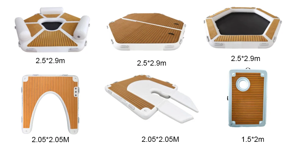 Grande plate-forme d'eau personnalisée, tapis d'eau gonflable flottant de 2.5m avec maille intérieure