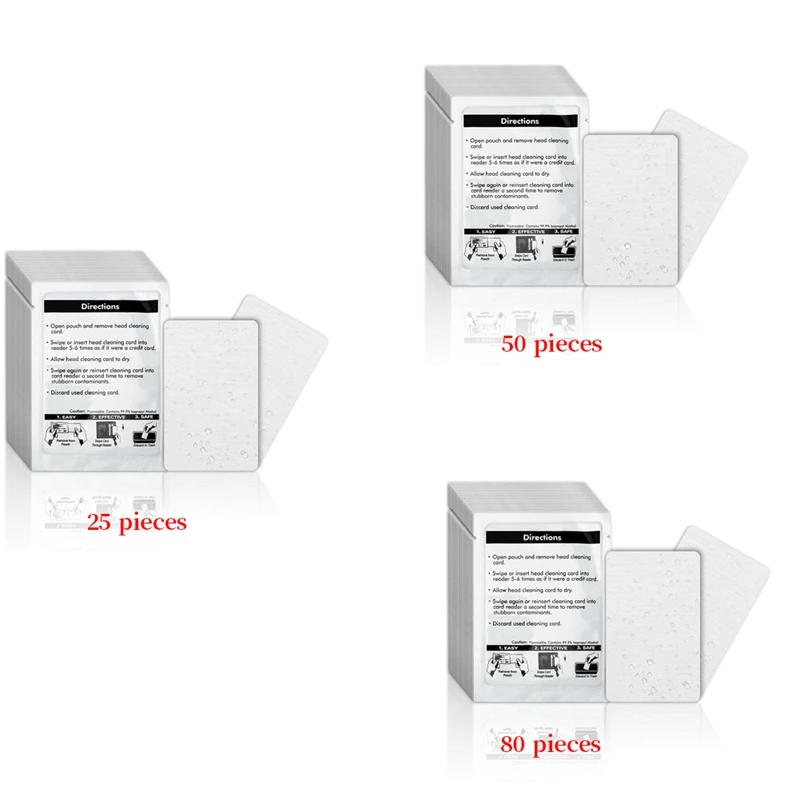 Carte di pulizia del lettore di schede-detergente per lettore di carte di credito a doppio lato, carte di pulizia POS per la pulizia del lettore di schede CR80