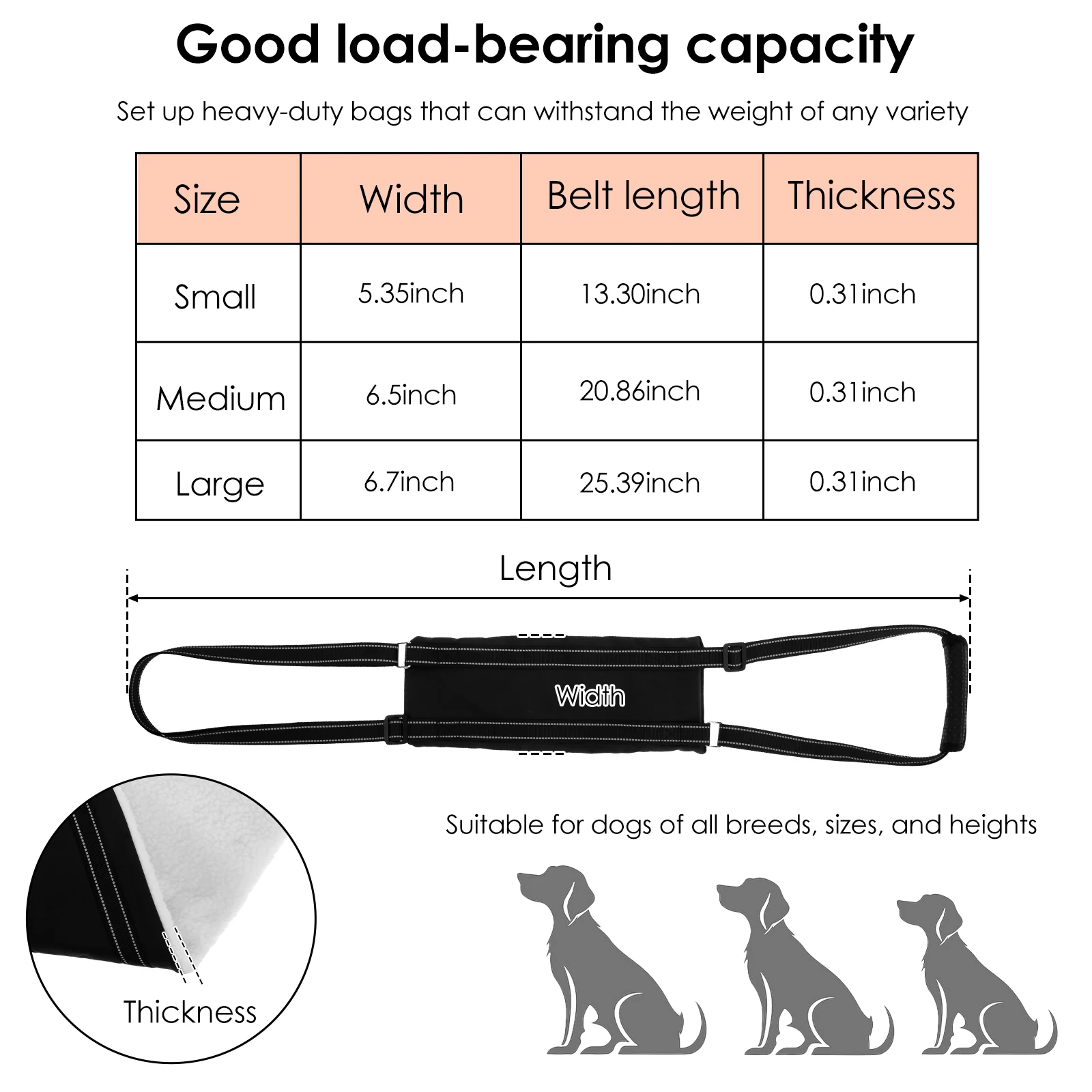 Dog Lift Harness Adjustable Dog Back Leg Sling for Old Disabled Joint Injuries Pet Rear Leg Support Portable Dog Carrier Sling