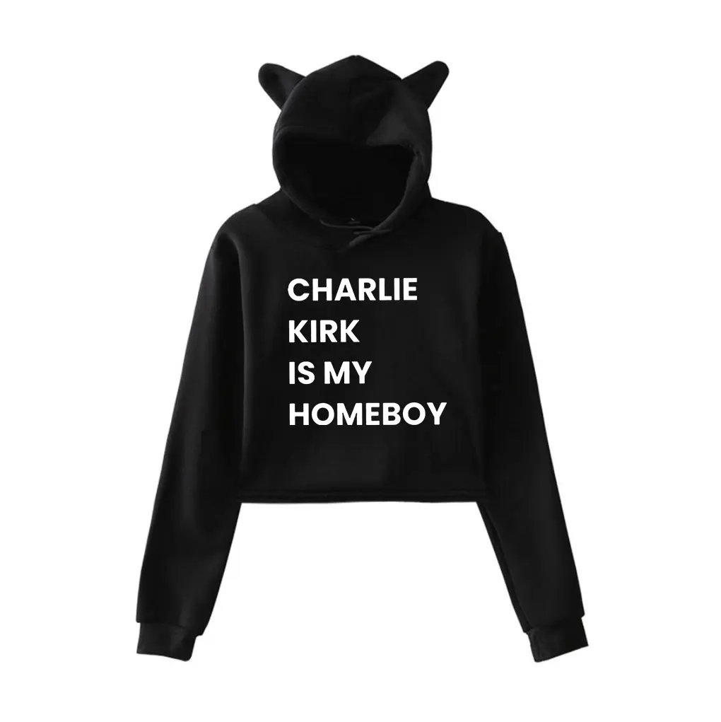 

Charlie Kirk Tribute 1993-2025 Hooded Charlie Kirk is my homeboy Hooded kawaii cat ear sweatshirt men/women pullovers