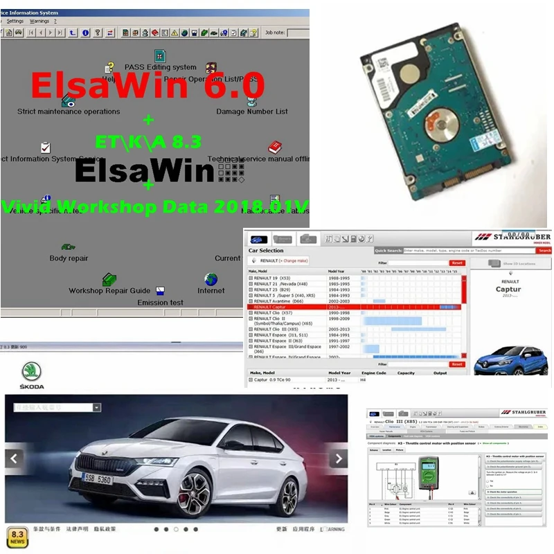 

2023 ET/K 8.3 Support Online Update V/A/ G Car ElsaWin 6.0 2016 Atris-Stakis Vivid Workshop Data 2018.01v Install on 500gb HDD