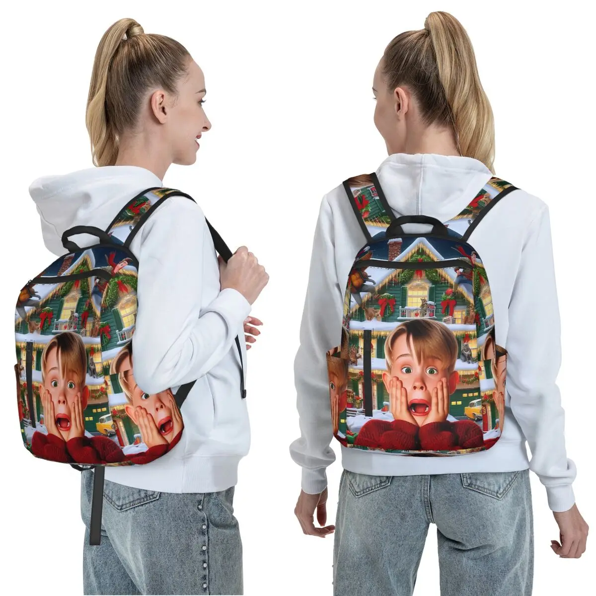 Home - Comedy Film Home Alone Funny Backpack Daypack Large Capacity Kids BookBag School Bag Shoulder Bags for Men Women