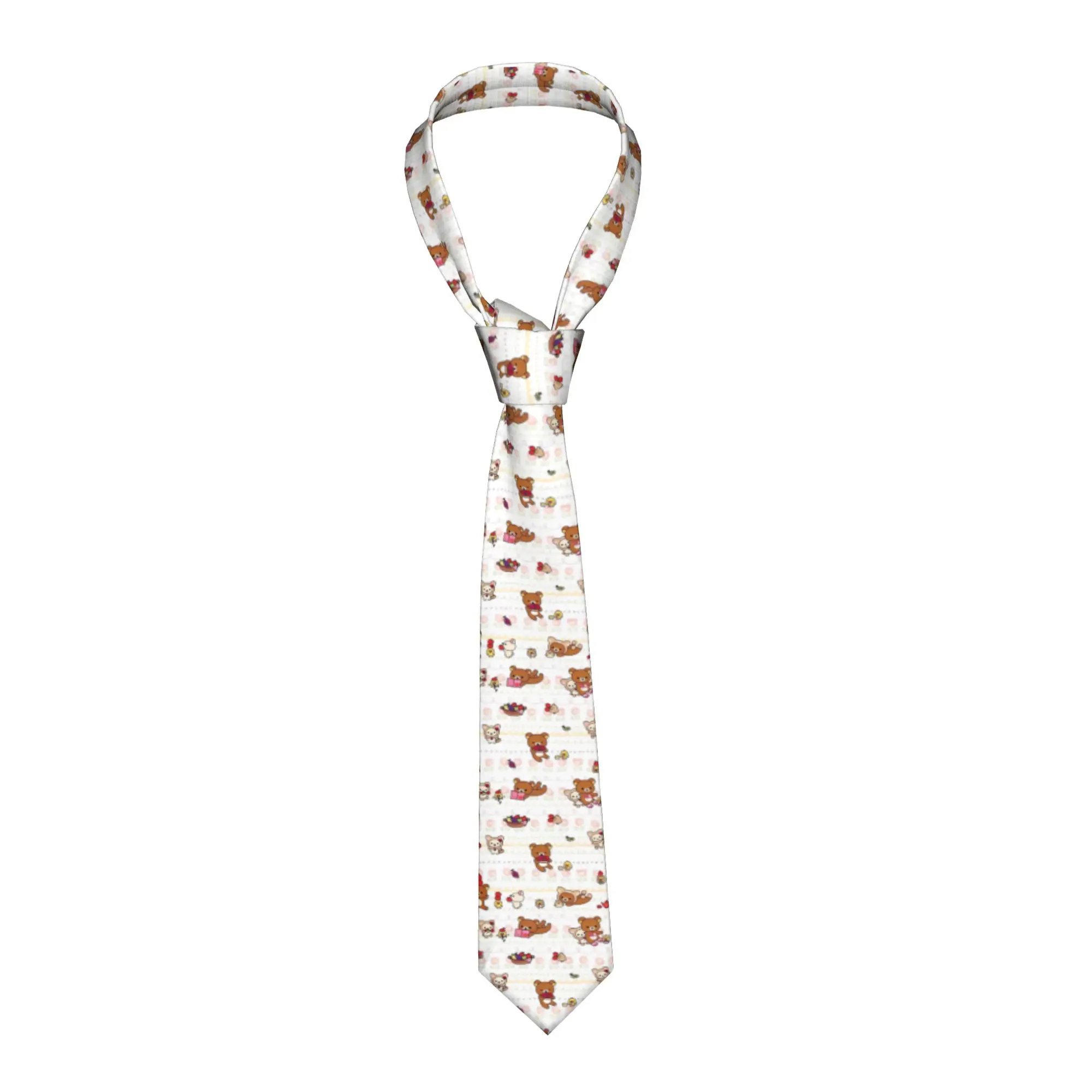 Necktie Funny Bear Cat Rilakkumas Men 8 cm Classic Neck Ties  for Mens Shirt Accessories Gravatas Wedding Cosplay Props