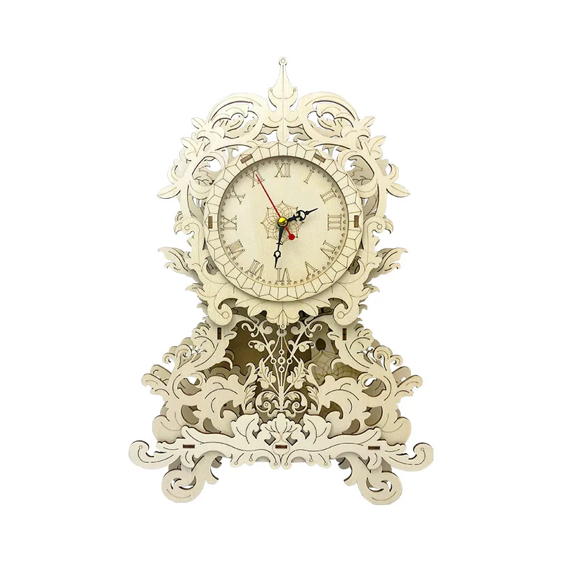 

European Diy Clock Wooden 3d Three-dimensional Puzzle Puzzle Decompression Assembled Toys Creative Crafts Decorative Ornaments