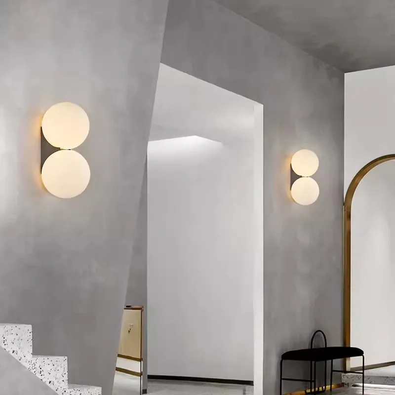 Nordic bedside ball wall lamp bedroom bedside lamp living room hotel background wall staircase entrance wall lamp