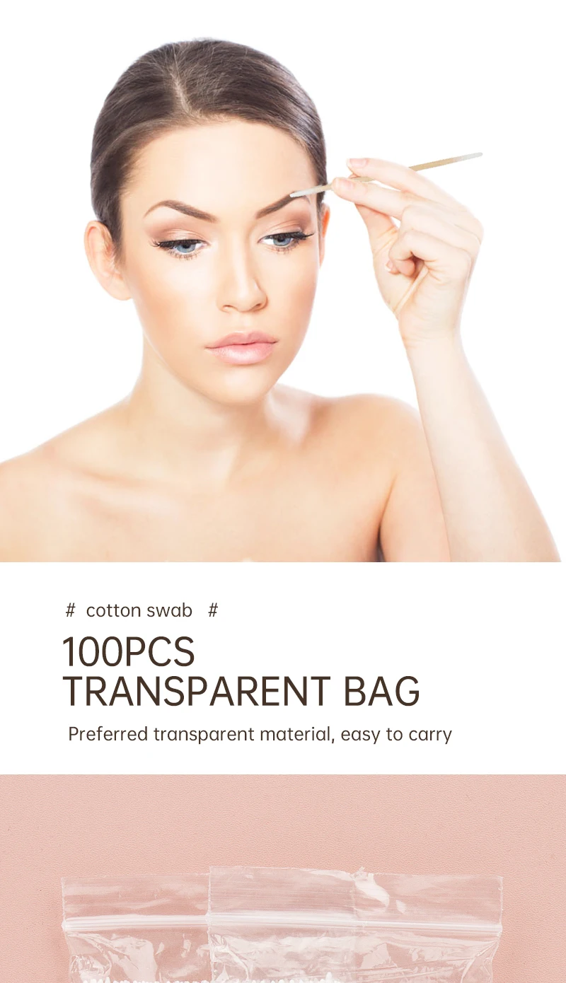 100 Stück Einweg-Wattestäbchen aus Holz, ultra-klein, fusselfrei, Mikrobürsten, Make-up-Werkzeug, Werkzeuge zum Entfernen von Wimpernverlängerungskleber – Detail 6