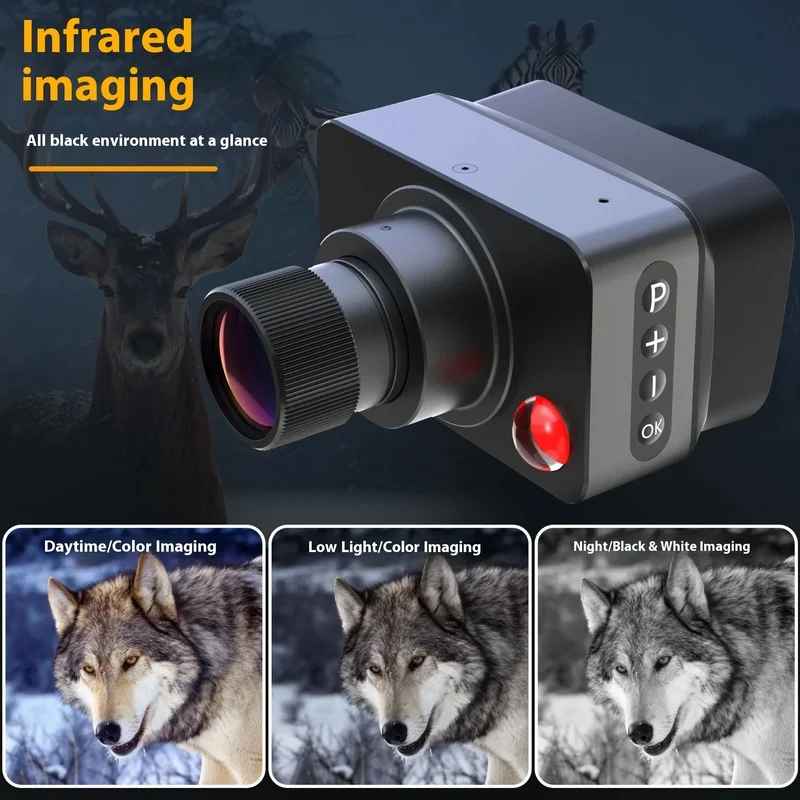 4K Night Vision Monocular, 5X Magnification 500M Range IP56 Waterproof with AMOLED Display