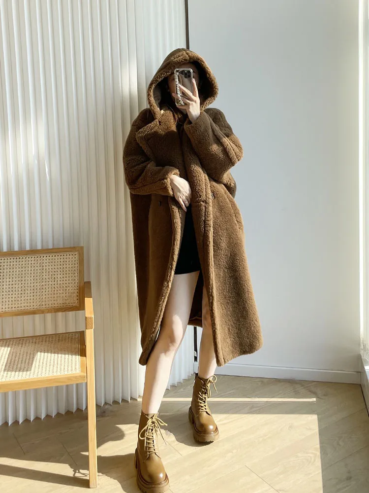 Fur Coat Women Luxury Brand 2022 Winter Thick Warm Parka Oversized Women Clothes Hooded High Quality