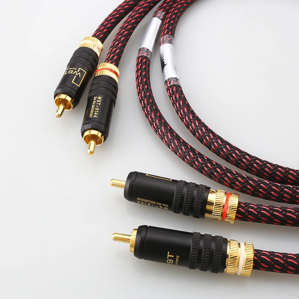 High Quality Audiocrast A53 5N pure copper silver plated audio interconnect cable with RCA jack