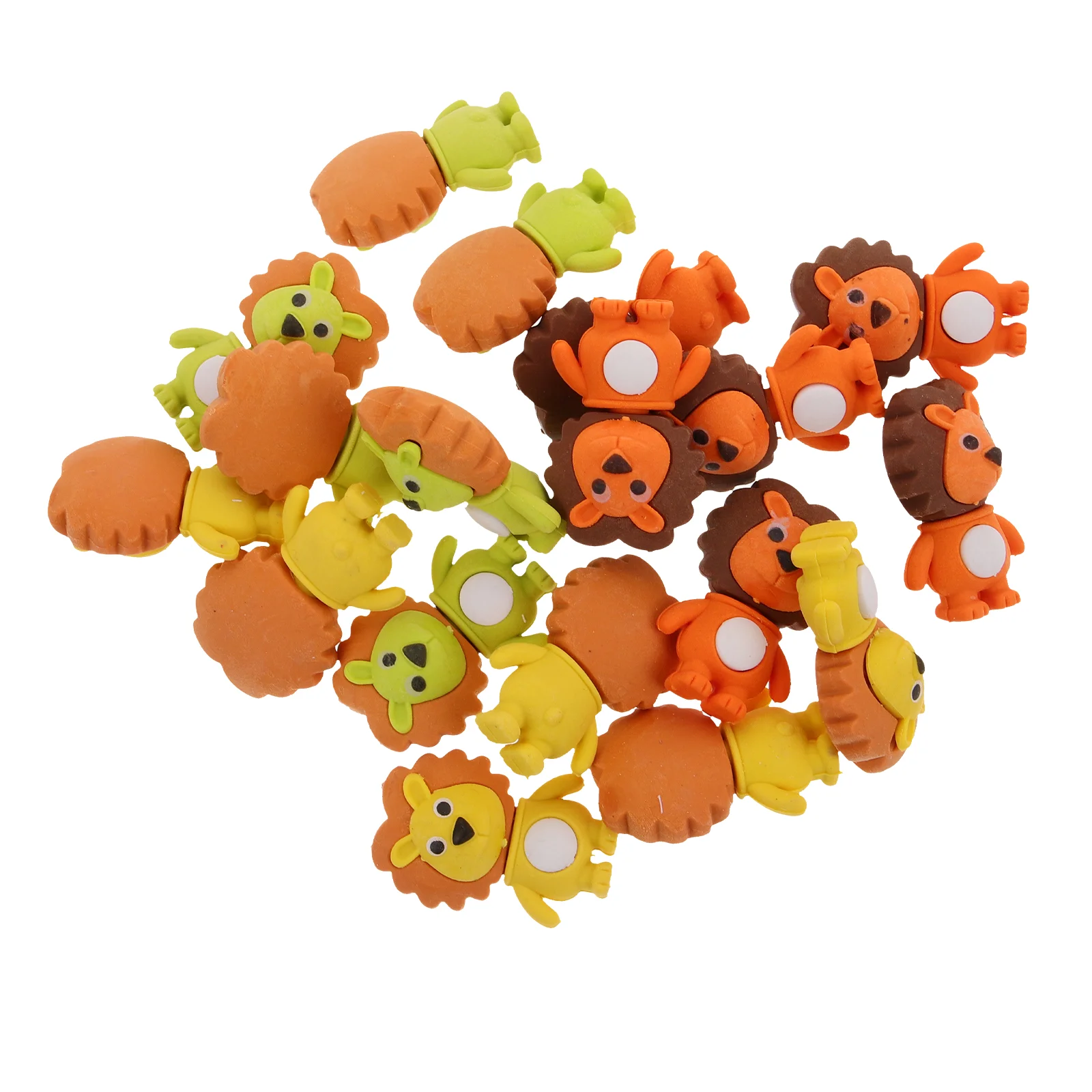 18 Pcs Small Eraser Student Mini Toys for Kids Animal Pencil Erasers Adorable Lion Shaped