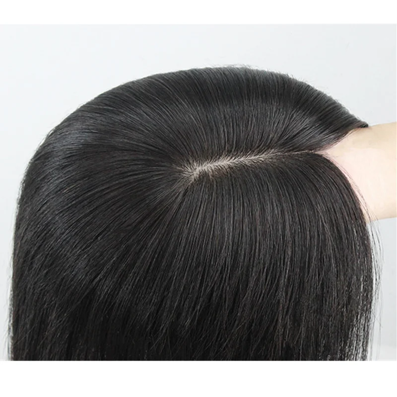 Atasan Model U untuk Wanita Bawahan Rambut Manusia Berpori Ujung Rambut Alami Wanita Buatan Tangan 13 "X 14" Rambut Lurus