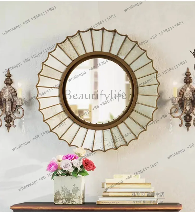 8European Neoclassical Decorative Entrance Mirror Bathroom Makeup Mirror 2342