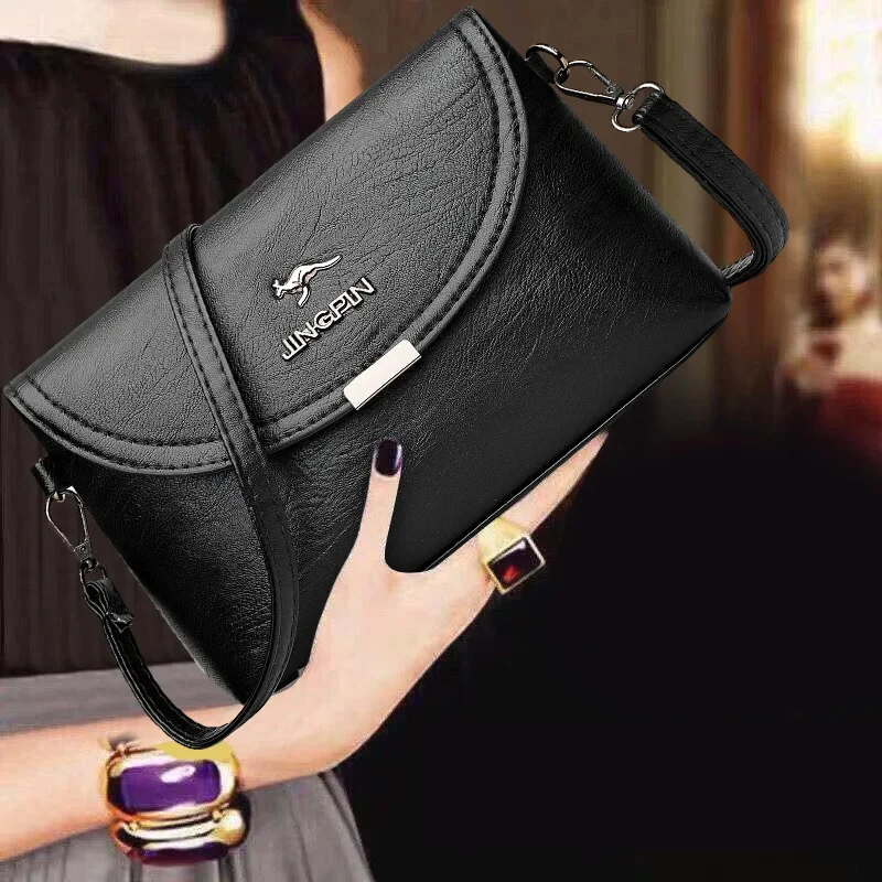 Women\'s Crossbody Shoulder Bag 2024 New High-end and Elegant Ladies Small Solid Color PU Bag Cross-border Foreign Trade Handbag