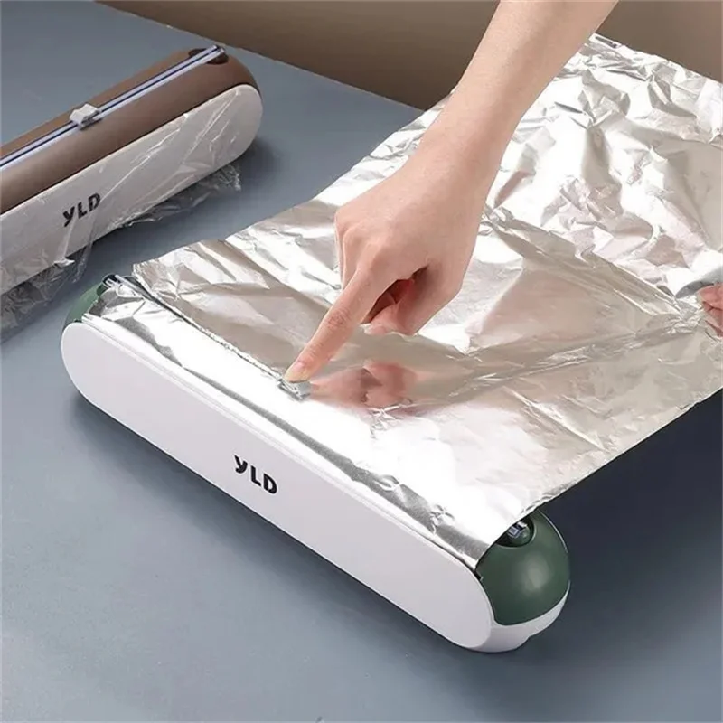 Kitchen Tin Foil Plastic Wrap Cutter Household Storage Rack Plastic Wrap Sleeve Magnetic Suction Cup Plastic Wrap Cutting Box