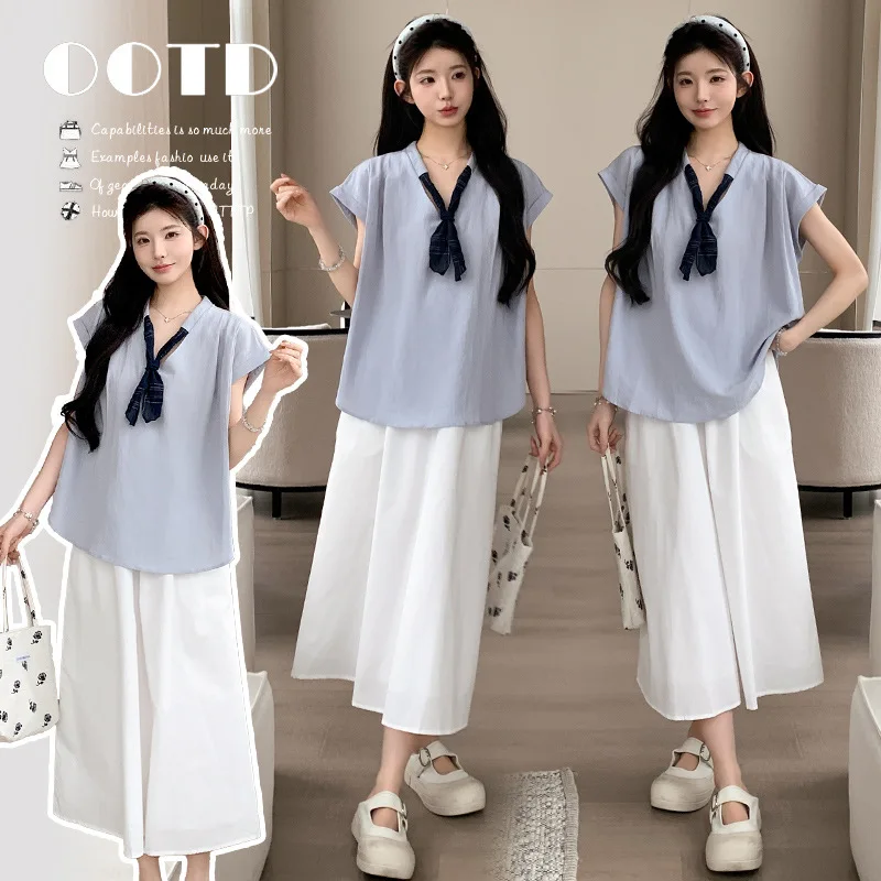 traje-de-maternidad-de-verano-para-oficina-estilo-minimalista-camisa-azul-y-falda-blanca-para-mujeres-embarazadas-2026-versatil-para-uso-diario
