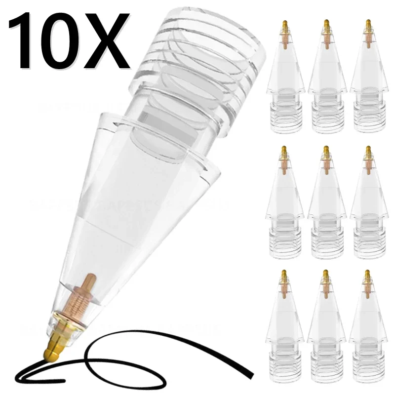 1/10Pcs Replacement Tips For Apple Pencil 1 2 Generation Pen Tip For Apple Pencil 1st 2nd Transparent Smooth Silent Stylus Nib