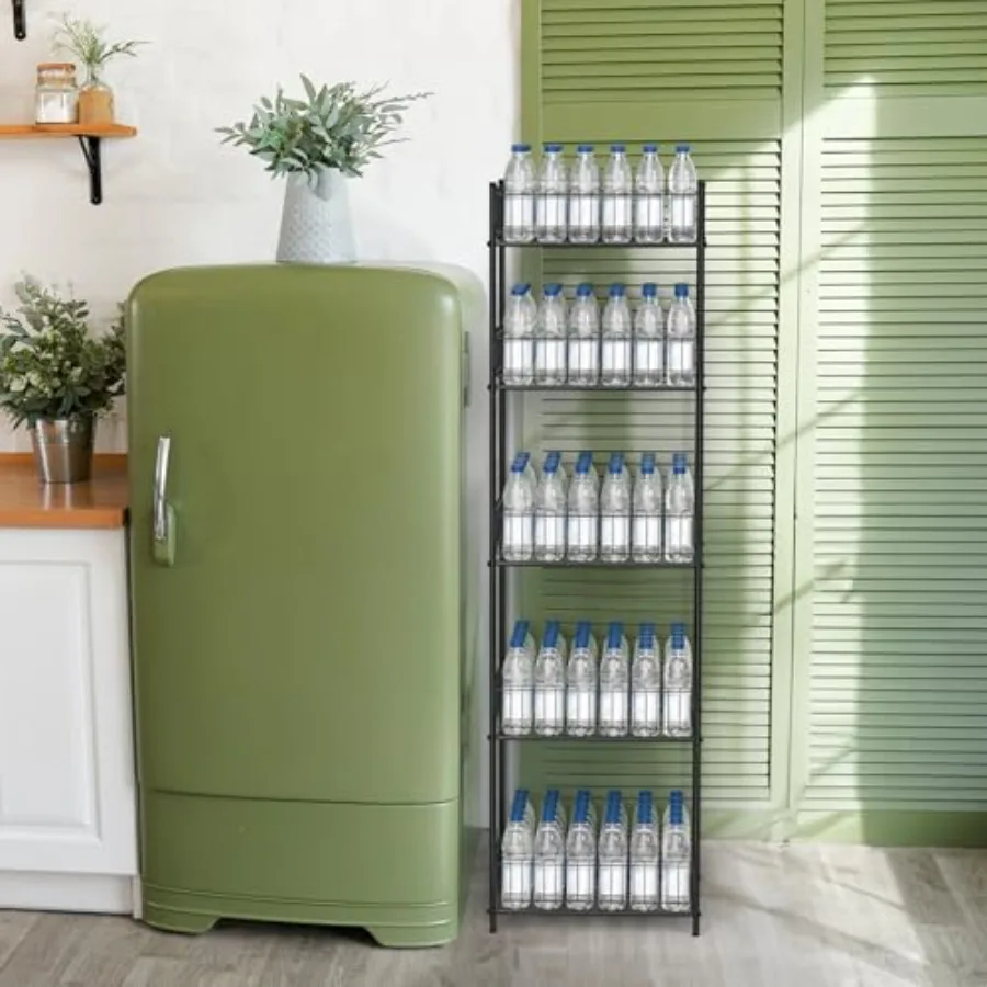 

Металлическая 5-ярусная напольная подставка-органайзер для бутылок с водой и банок с напитками