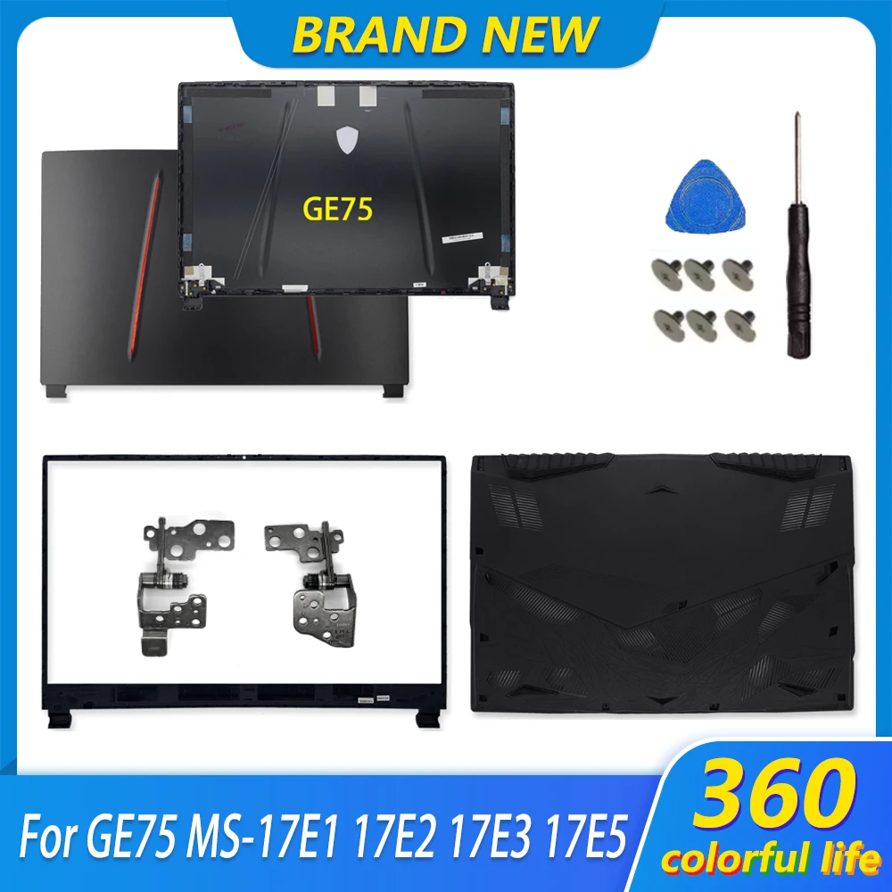 New For GE75 8RE 8RF MS-17E2 17E9 17E1 Laptop LCD Back Cover Front Bezel Hinges Palmrest Lower Bottom Case Panel 17.3 Inch