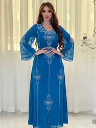 Eid Jalabiya Muslim Abaya Party Dress For Women Arab Lace-up Abayas Long Dresses Robe Woman Elegant Ramadan Vestidos