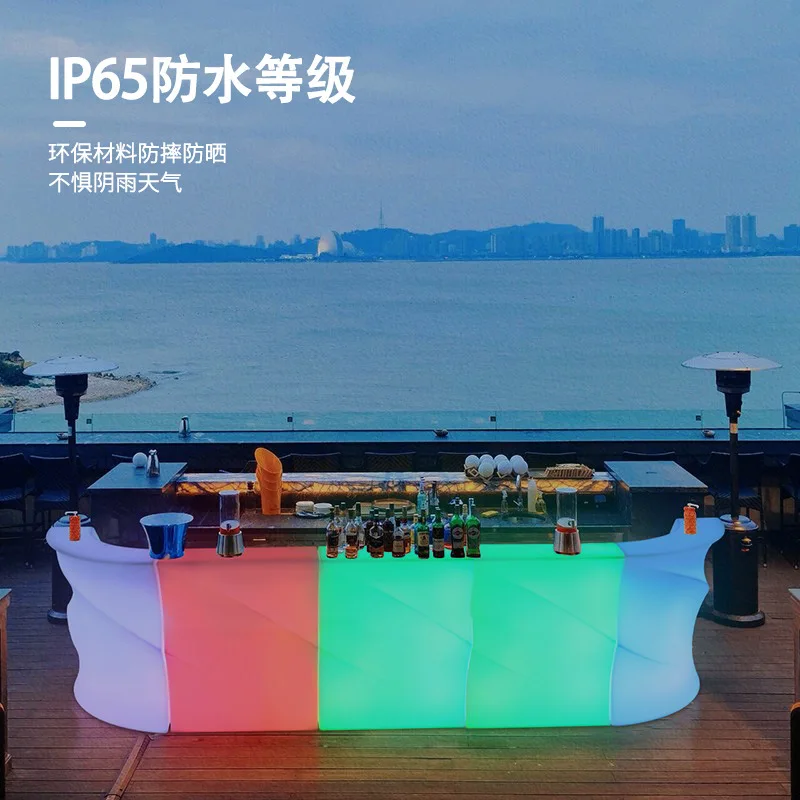 

LED hotel bar table high-end table and chair set cashier reception
