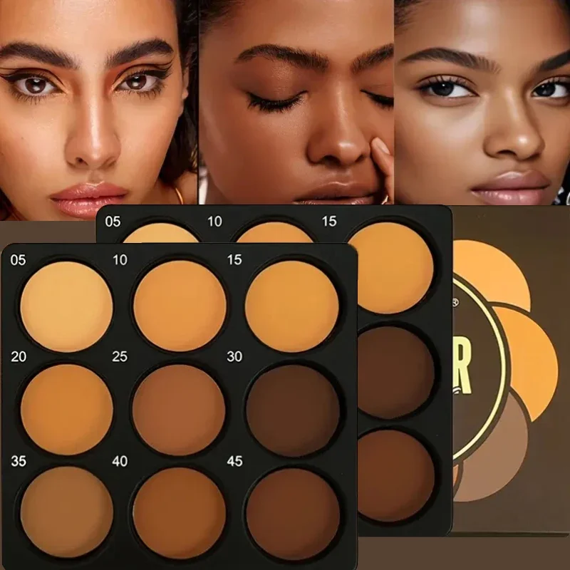 لوحة كونتور مقاومة للماء مكونة من 9 ألوان غير لامعة ثلاثية الأبعاد للتحكم في الزيت وتدوم طويلاً وسهلة المزج المصطبغة للعمق المتوسط