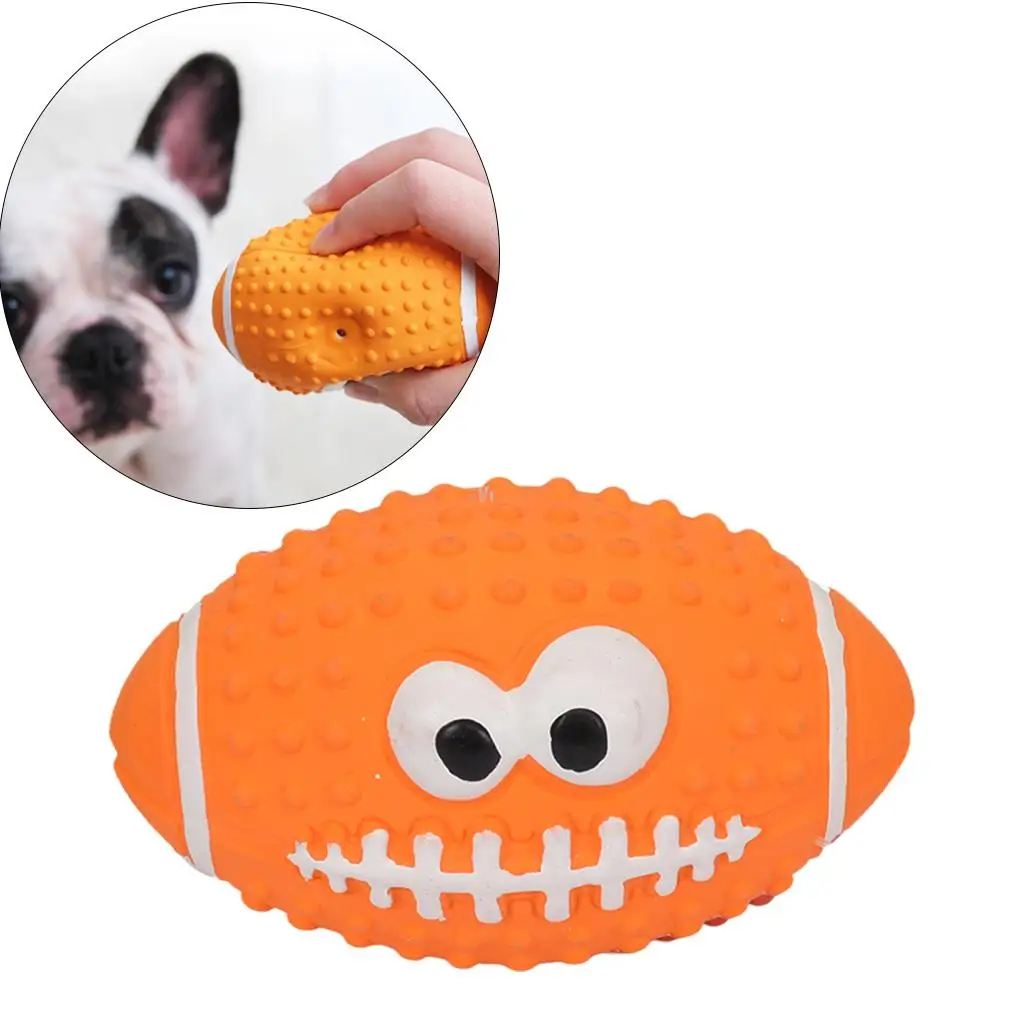 2-4pack Dog Chew Toy Bite Resistant Rubber Squeaky Ball Bite Toy Teething