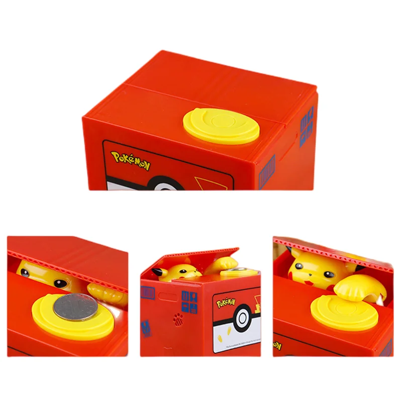 Pokemon Pikachu Coin Piggy Bank with Music Stealing Money Box Action Figure Toys Electronic Money Saving Box Kids Gift