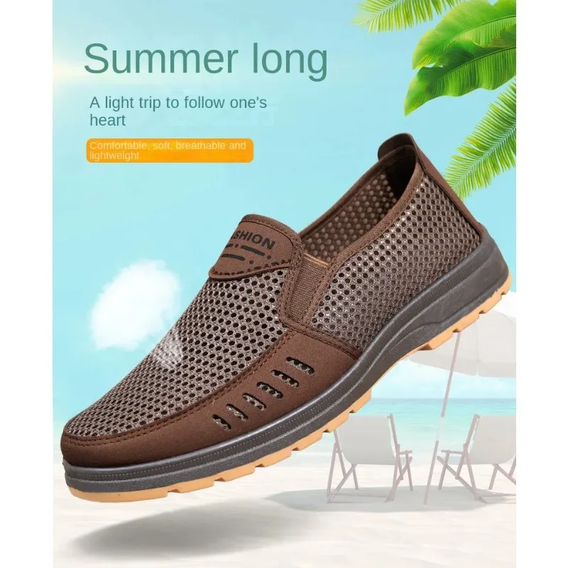 

Non-Slip Orthopedic Comfort Lightweight Canvas Men's Summer Breathable Mesh Slip-On Dad/Elderly Shoes