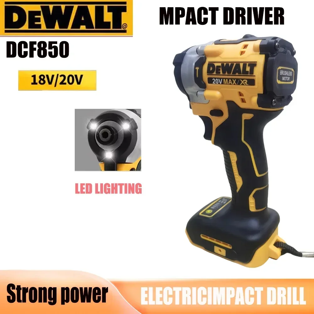 DEWALT DCF850 impact drill screwdriver, continuously variable speed, strong power, MPACT DRIVER， Brushless cordless,