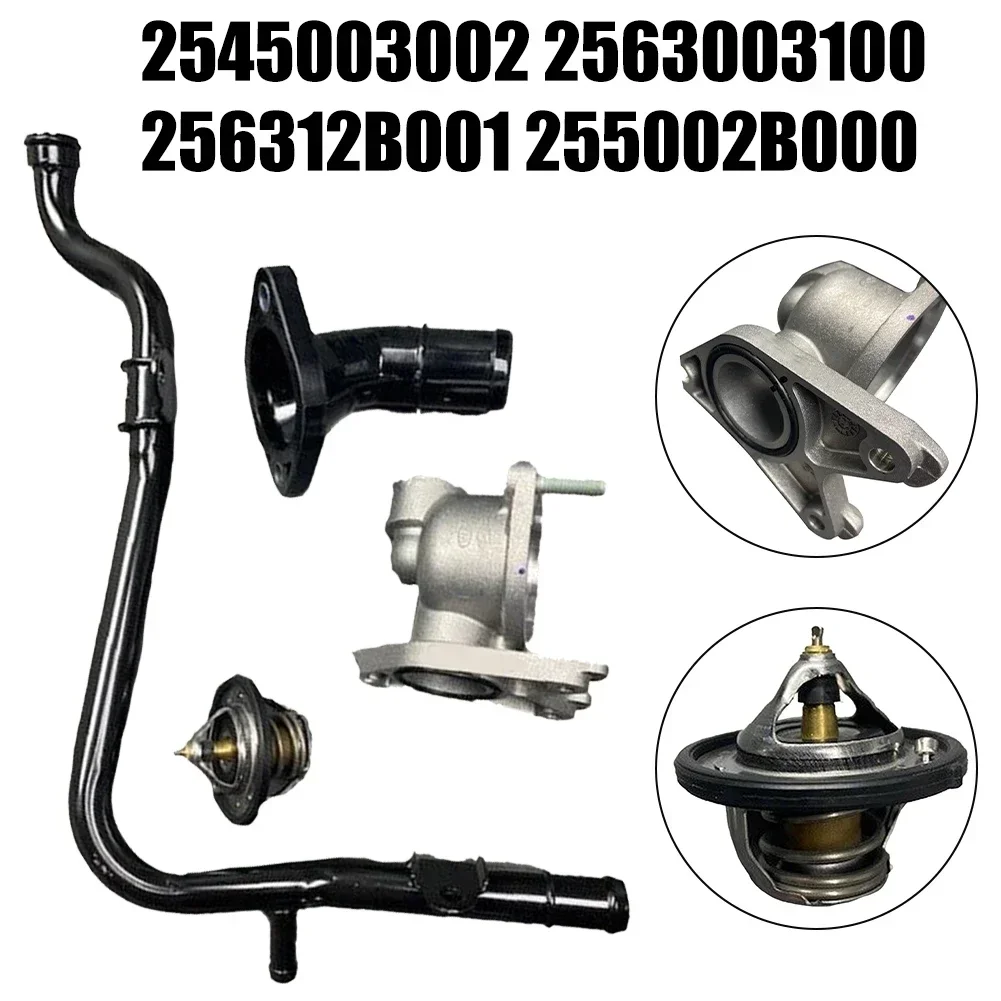 Thermostat House & Coolant Pipe For Hyundai For I10 For I20 2007-2020 2545003002 Auto Thermostat Tube KIt Replacement