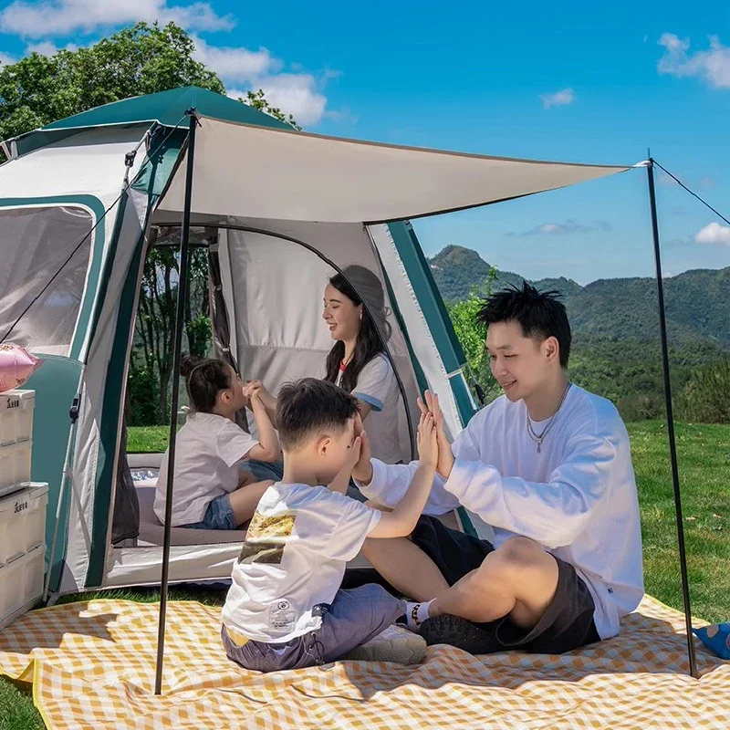 One Touch Camping Tent Fast Folding Auto Open Beach Fishing Tent Family Travel Picnic Park