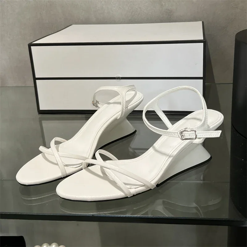 Summer Design Hollow Out Wedges Sandals Women Street Style Ankle Buckle Strap Banquet Dress Female Shoes zapatos