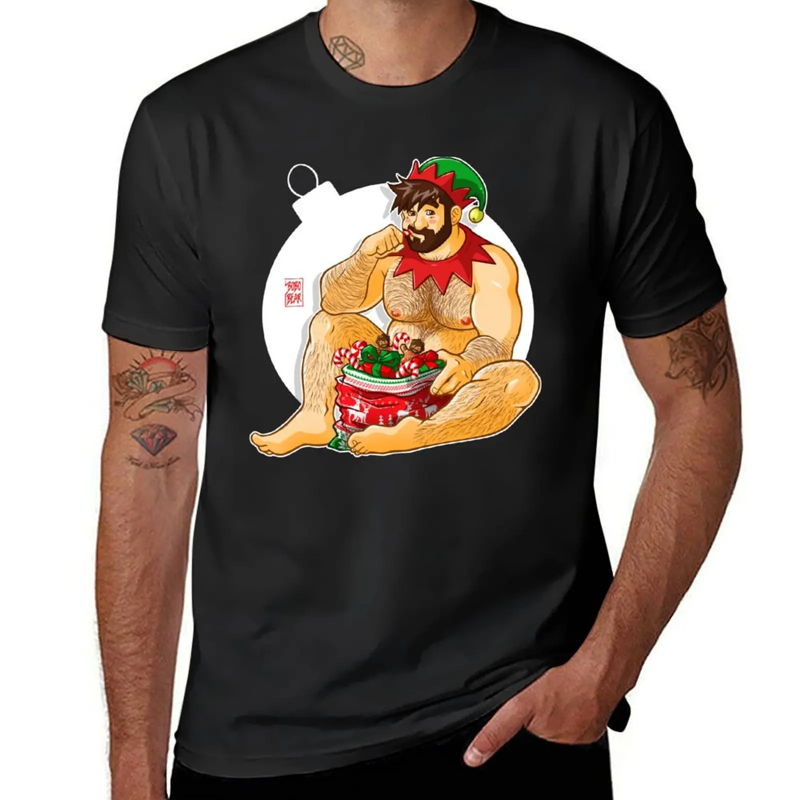 ADAM LIKES SANTA'S SACK T-Shirt plus sizes Blouse mens cotton t shirts