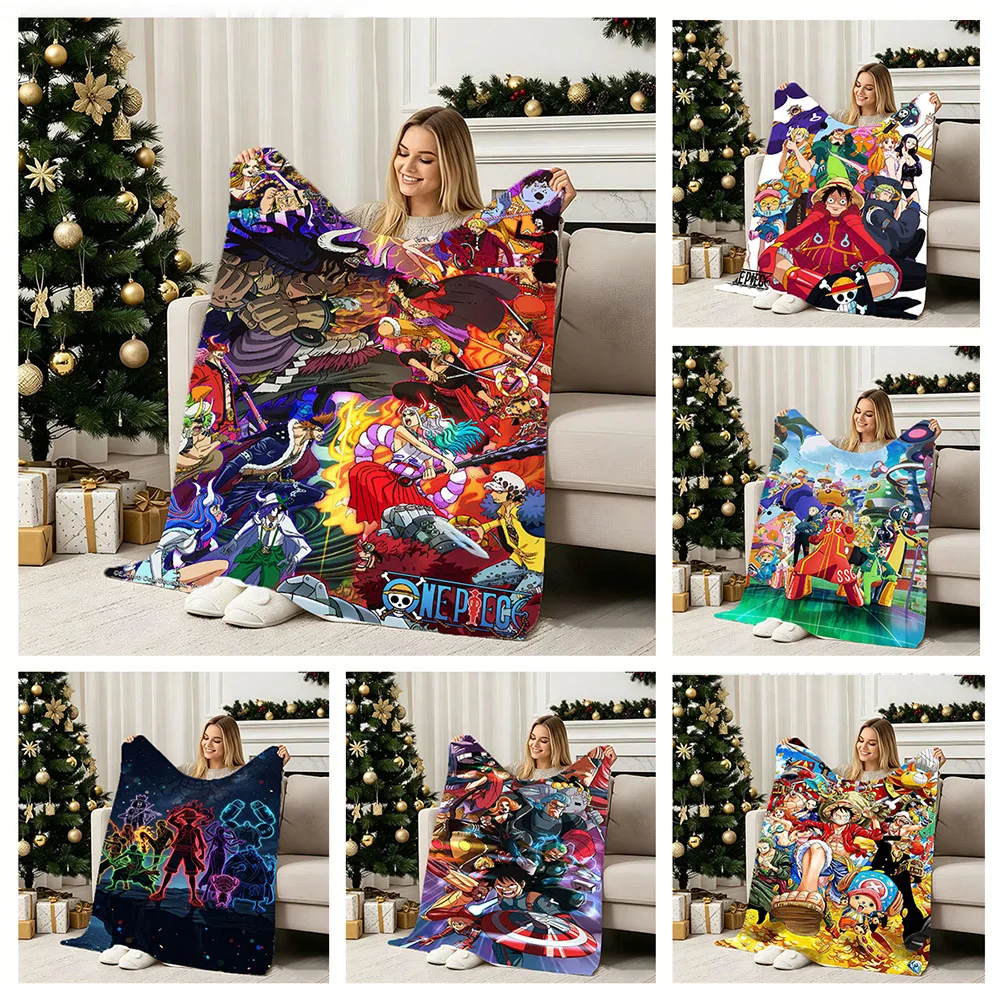 3D One P-Piece Zoro Luffy Hot Cartoon Anime Soft Warm Flannel Blanket For Wall Living Room Decor Bed Picnic Office Birthday Gift